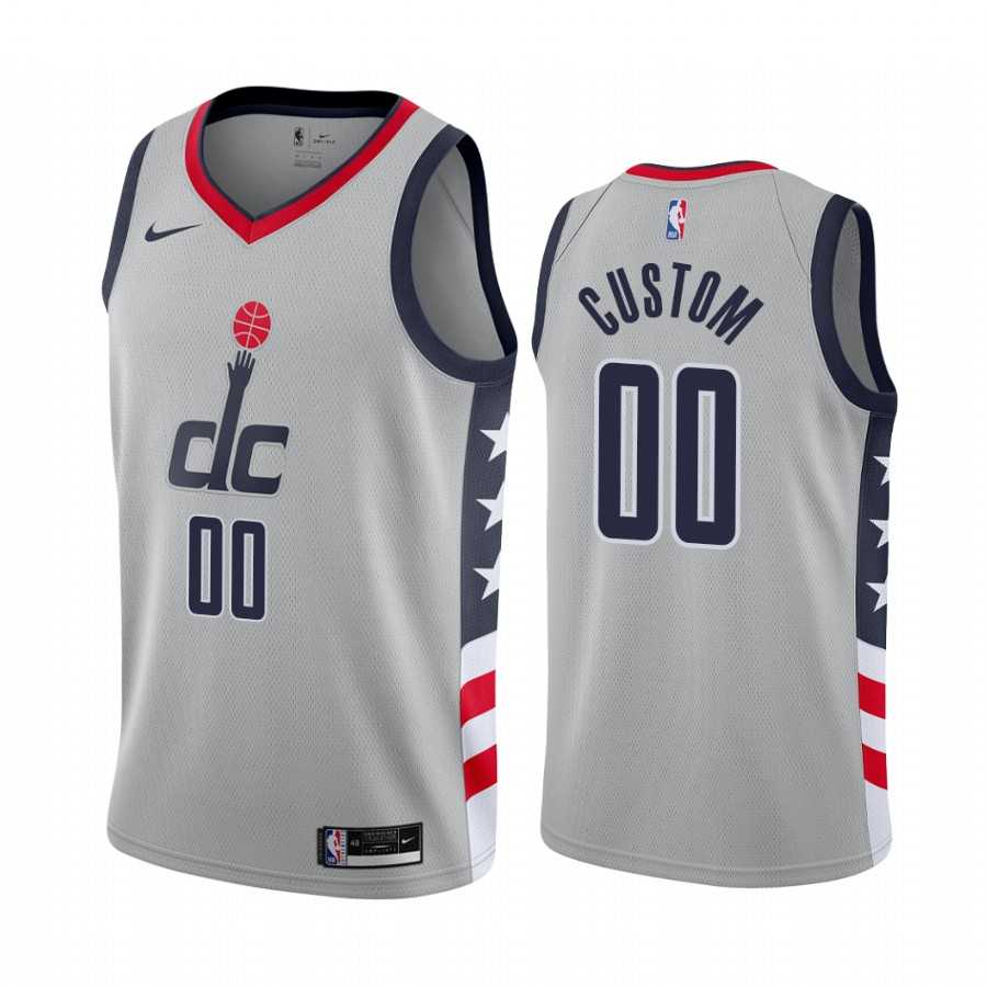 Men & Youth Customized Washington Wizards Gray Nike Swingman 2020-21 City Edition Jersey